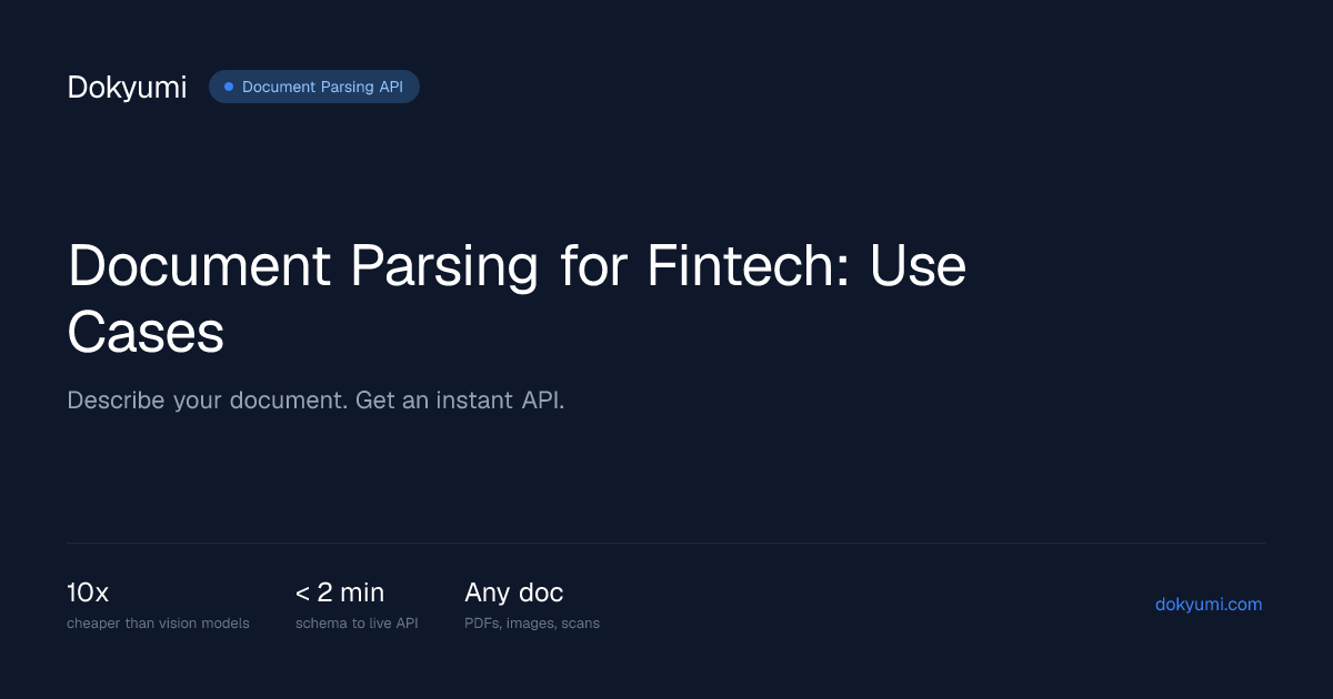 Document Parsing for Fintech: Use Cases & Implementation | Dokyumi